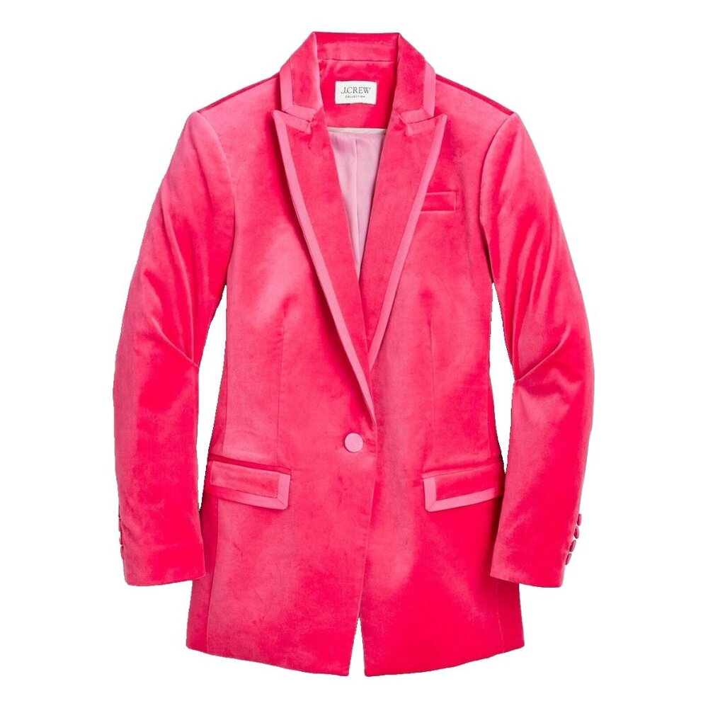 NEW J.Crew Collection Willa Blazer in Dragonfruit Tipped Stretch Velvet 10